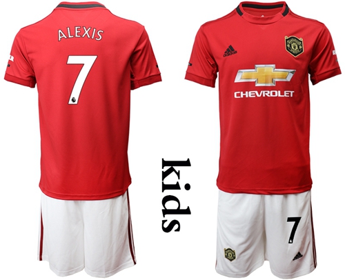 Manchester United #7 Alexis Home Kid Soccer Club Jersey